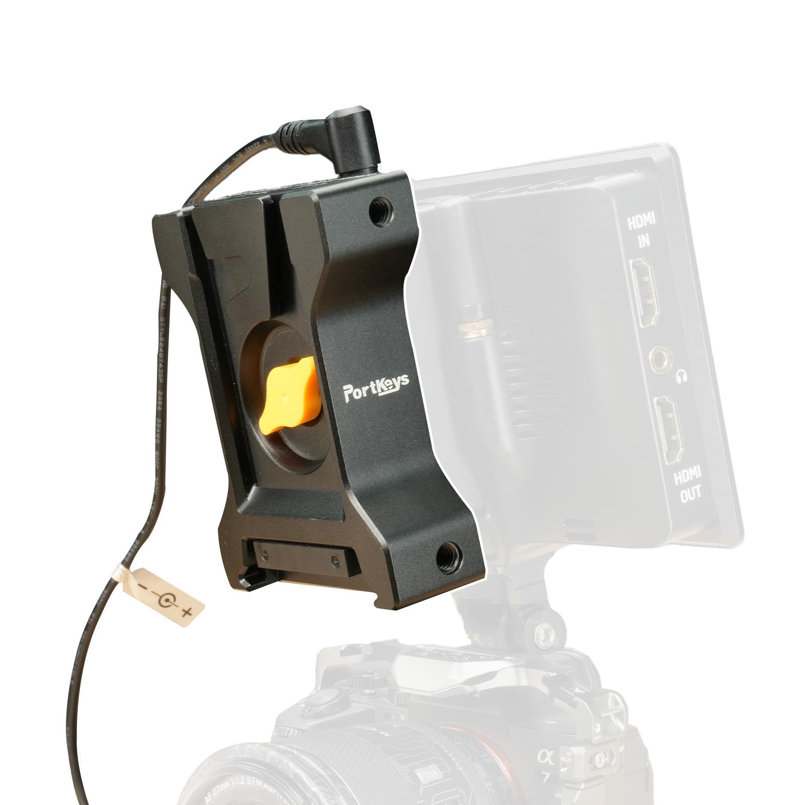 Portkeys BD4 Dummy Battery Power Adapter Dual Output for NP-F Monitor and V-Mount, USB-C & DC Input, for Camera Monitor, Wireless Video Transmitter, 7