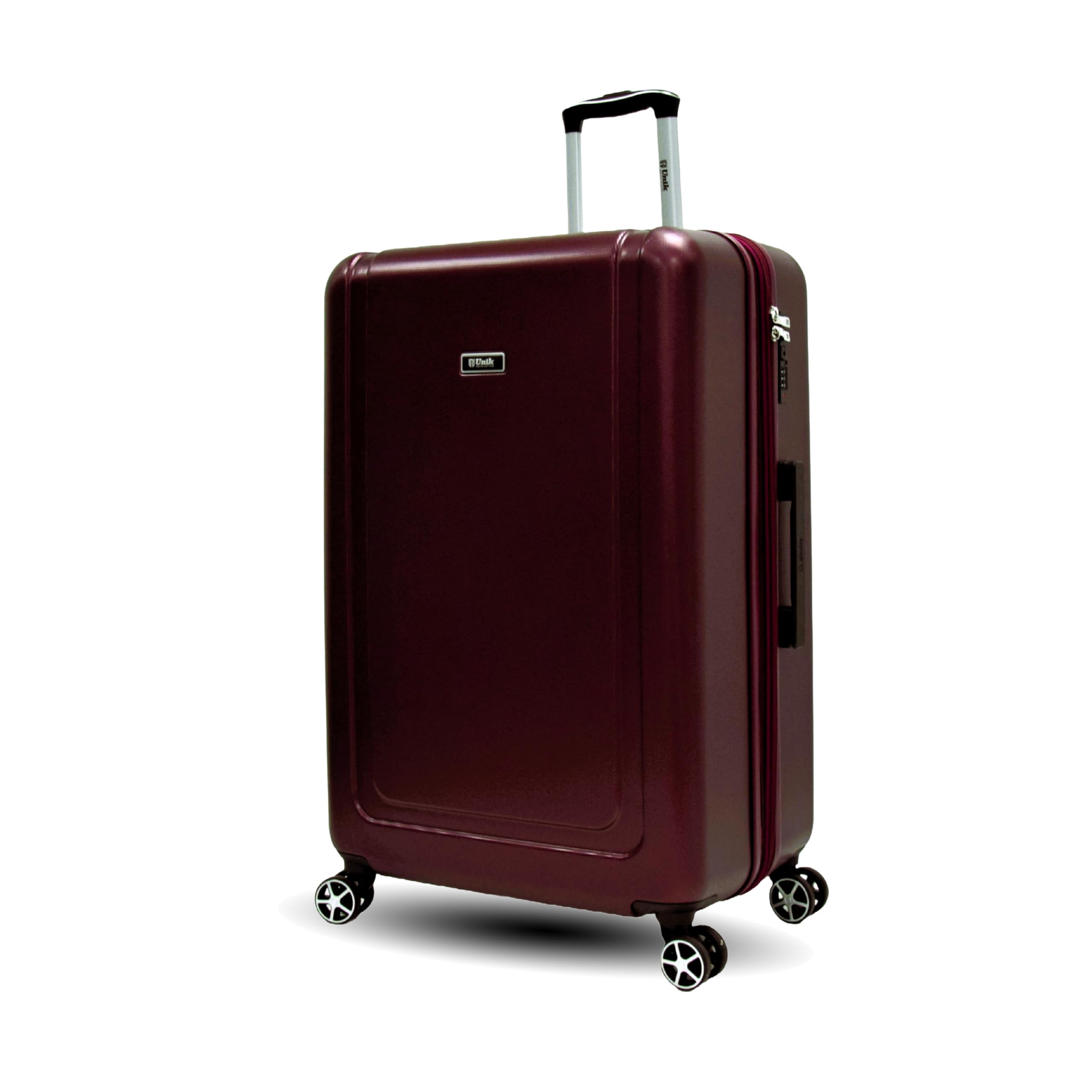 Maleta de Viaje Grande 77cm 28" Expandible – Rígida ABS Ecológica, 4 Ruedas Dobles 360°, Ligera y Resistente, Cerradura de 3 Dígitos Integrada, Interior con Forro de Poliéster – Burdeos- Unik
