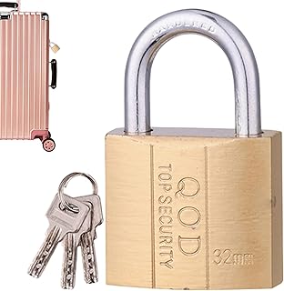 鍵付き南京錠、鍵付き南京錠 - ボックス用 3 キー付き金属パッド ロック | 防錆ジムロッカーロック、荷物ロック、ロックアウト、ゲート、保管用防水ロックとキーセット