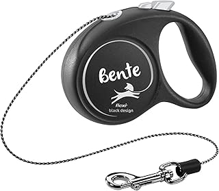 Personalisierbare Rollleine S Schwarz/Silber – 5m – Bremse & Arretierung – für Hunde bis 12 kg – mit Namen personalisiert – Petslino