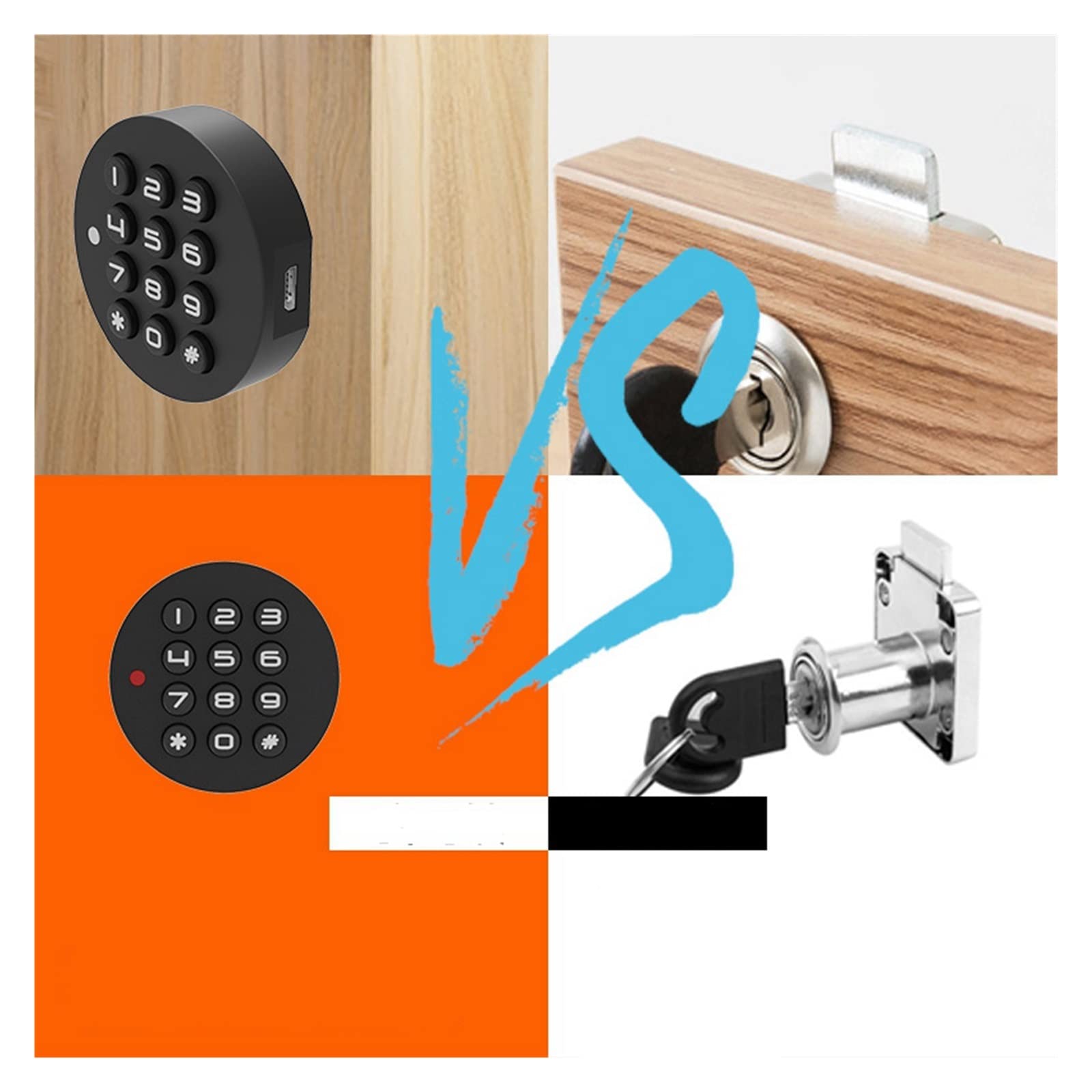 Serratura Smart Blocco password Blocco porta cassetto Antifurto Mini codice Armadietto Guardaroba Armadietto da palestra Serratura elettrica intelligente Blocco file Porta Casa Ufficio Appartamento