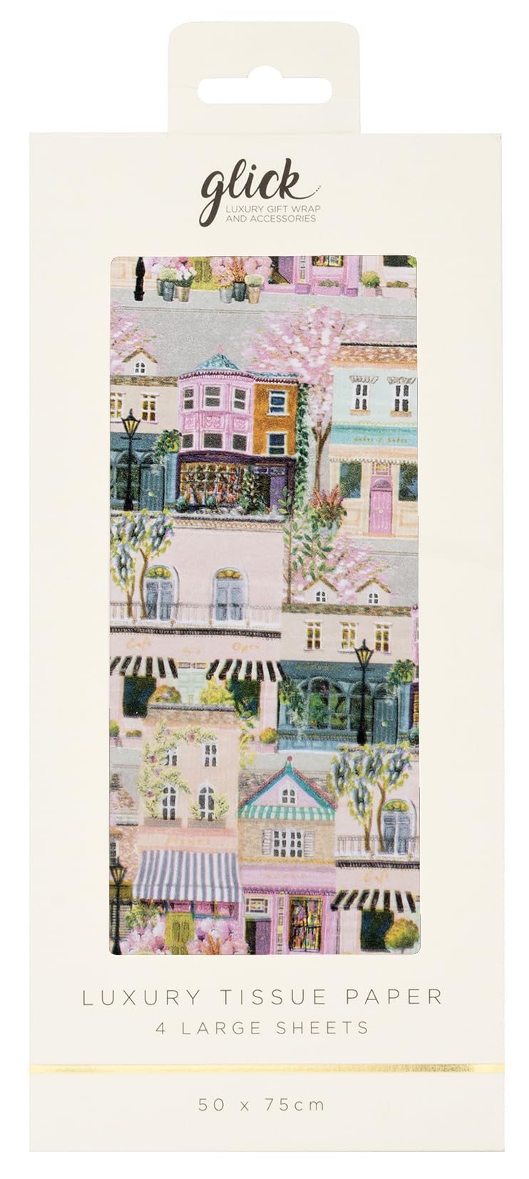 Glick Patterned Tissue Paper - York Place - 500 x 750mm - 4 Sheets