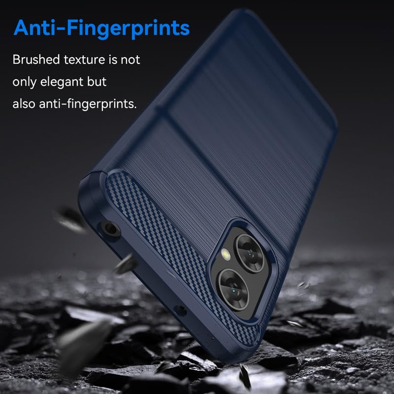 Image of Hybrid Carbon Fiber Back Case for Poco M4 5G / Poco M5 4G (Blue)