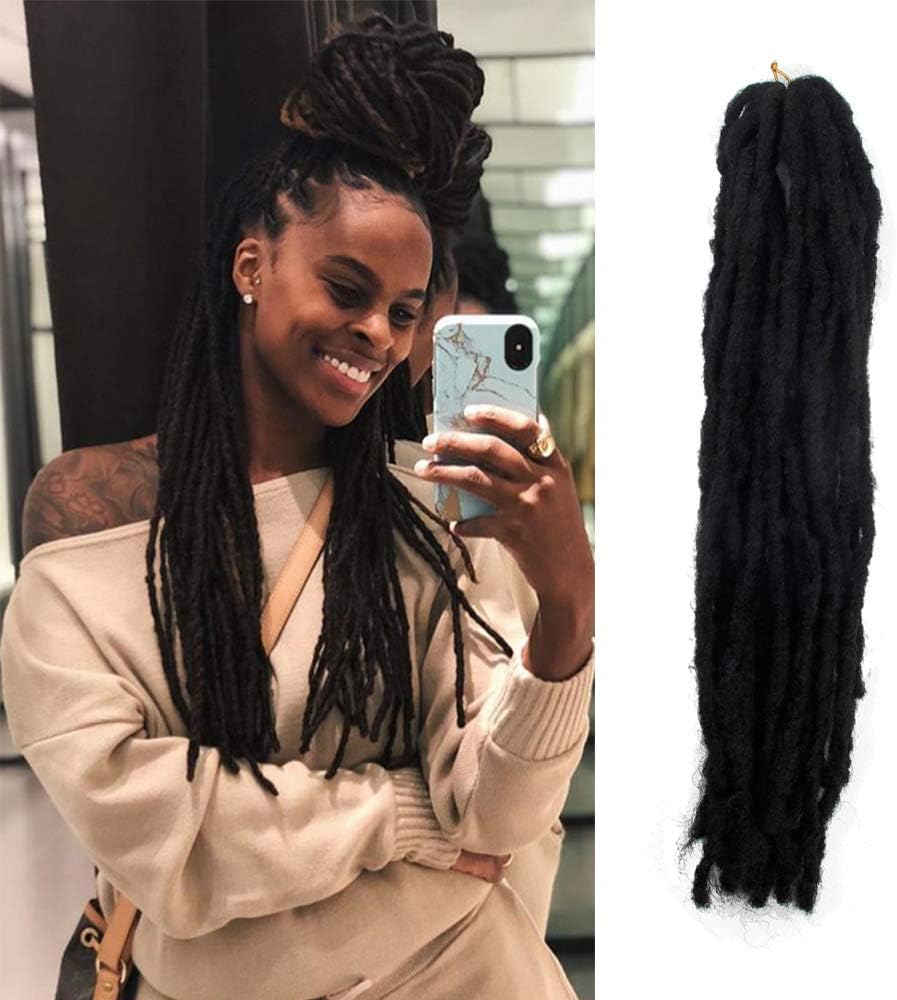 Black Handmade Dreadlocks Extensions Reggae Hair Faux Locs Crochet Braiding Hair For Women/Men