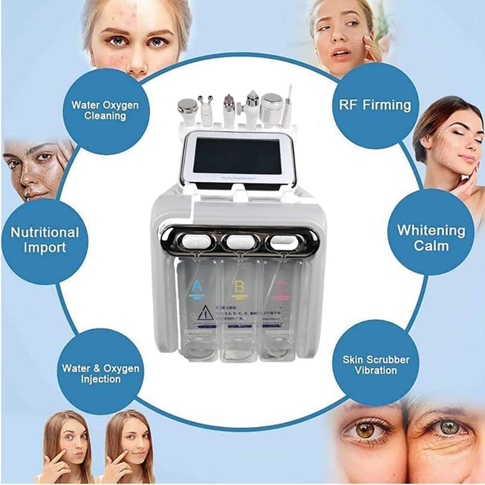 Macchina di Bellezza dell'Idrogeno Ossigeno Dispositivo Professionale 7-in-1 per la Cura della Pelle del Viso con Masca, Sollievo Acne & Luminoso, Casa Spa Cura Del Viso Casa & Salone di Bellezza