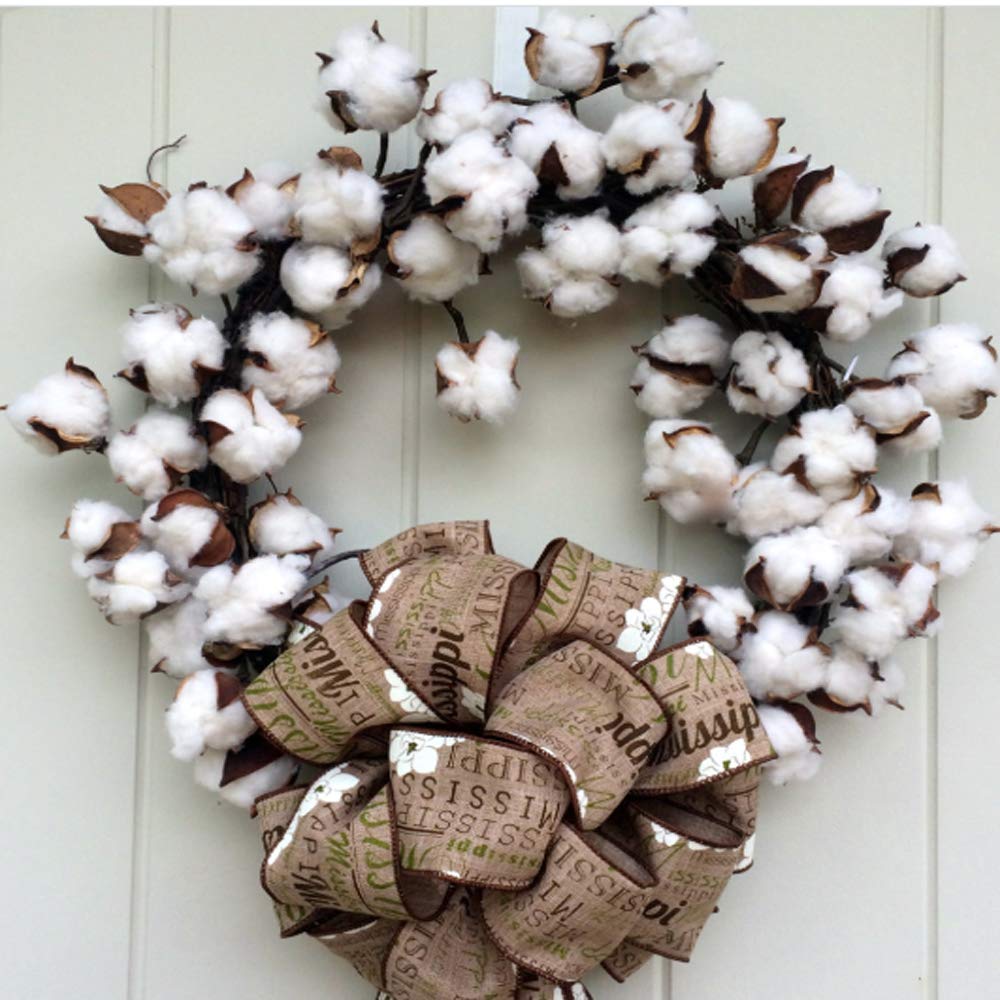 Cotton Bolls 30 pièces Couleur Naturelle Boules de Coton séchées Choix de Branche de Coton Blanc Parfait pour Les couronnes Artisanat Maison Cadeau décorations de Style Ferme