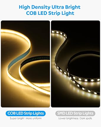 Aclorol 3M COB LED Strip Light Warm White 3000K 5V USB Flexible LED Light Strip 8mm Width Dimmable CRI85+ Dotless Tape Light High Density 320LEDs/M for Bedroom Kitchen Under Cabinet Home Decor [Energy Class D]