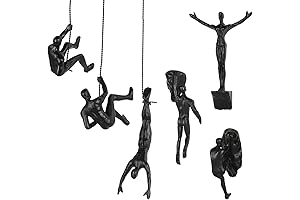 Lilithye Wall Sculptures 6PCS Climbing Man Retro Decor Resin Art
