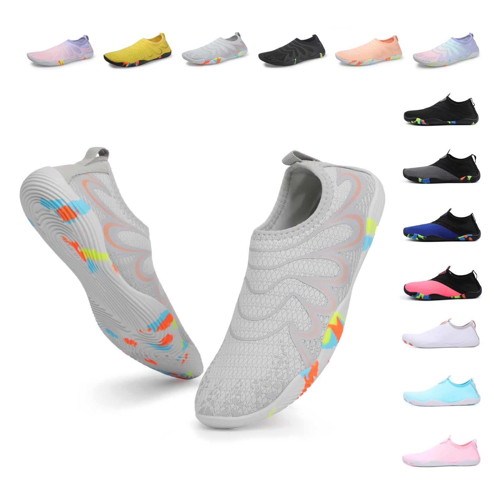 Fadezar Zapatos de Agua Hombre Mujer Escarpines Secado Rápido Respirable Antideslizante Barefoot Zapatillas