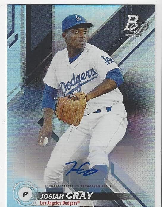 Josiah Gray Autographed Bowman Platinum TOP Prospect Collectible Baseball Card - 2021 Bowman Platinum Baseball Card #TOP-44 (Los Angeles Dodgers) Free Shipping