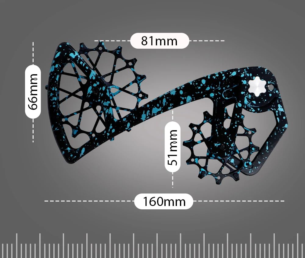 Para desviador trasero de bicicleta 12T+16T, ruedas de polea para SRAM 11/12 velocidades, poleas de desviador de gran tamaño, diseño de oso de cerámica ultraligero
