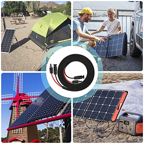 Image of 10FT 12AWG Solar Panel Extension Cable with Female and Male Connectors, Solar Cable for Solar Panels, Charge Controllers and Solar Generator (12AWG, 10FT)