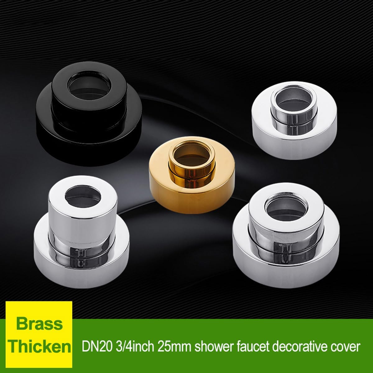 ECYC Ltd Shower Wall Hole Cover, Deep Flange Cover Height Adjustable Wall Flange Water Pipe Cover Decoration Bathroom Faucet Flange Cover Copper Round Escutcheon Plate Cover for 3/4" Copper Pipe