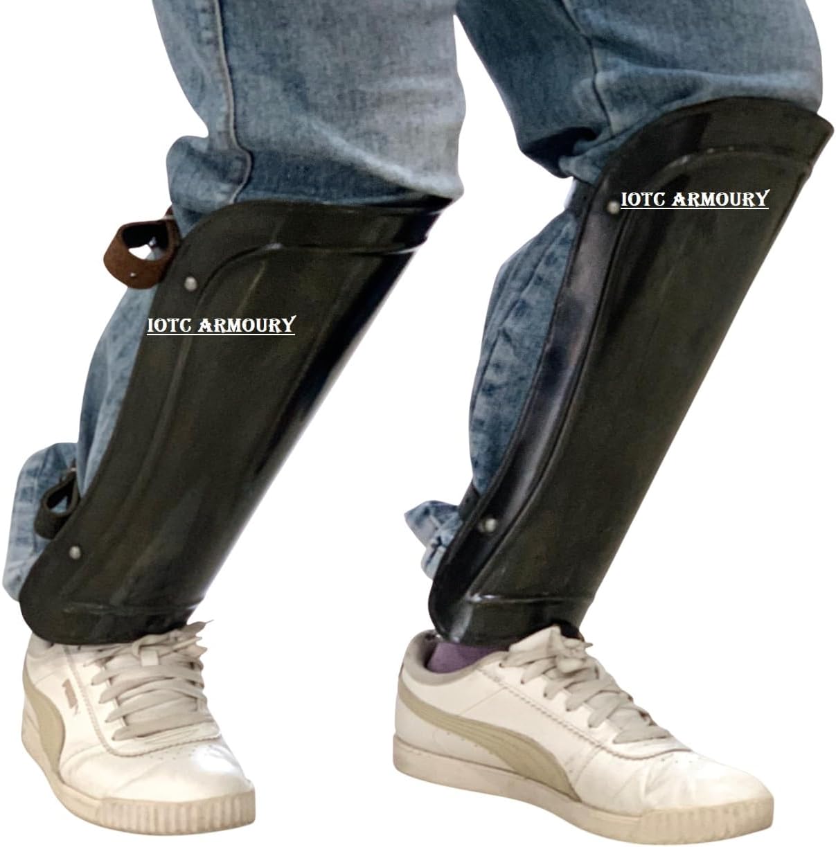 Medieval Leg Armor Pair 18 Gauge Steel Leg Guards Set Cosplay Costume LARP Knight Leg Greaves Reenactment Combat Armor Black Antique - Image 5