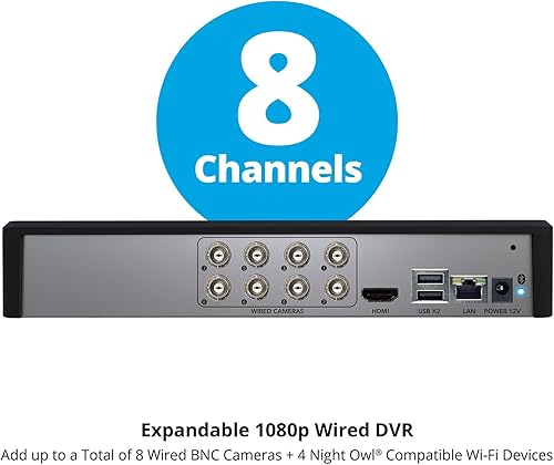 Miniatura 6 de Night Owl Sistema de cámara de seguridad para el hogar con video DVR de 12 canales con (6) cámaras de disuasión con cable HD de 1080p para