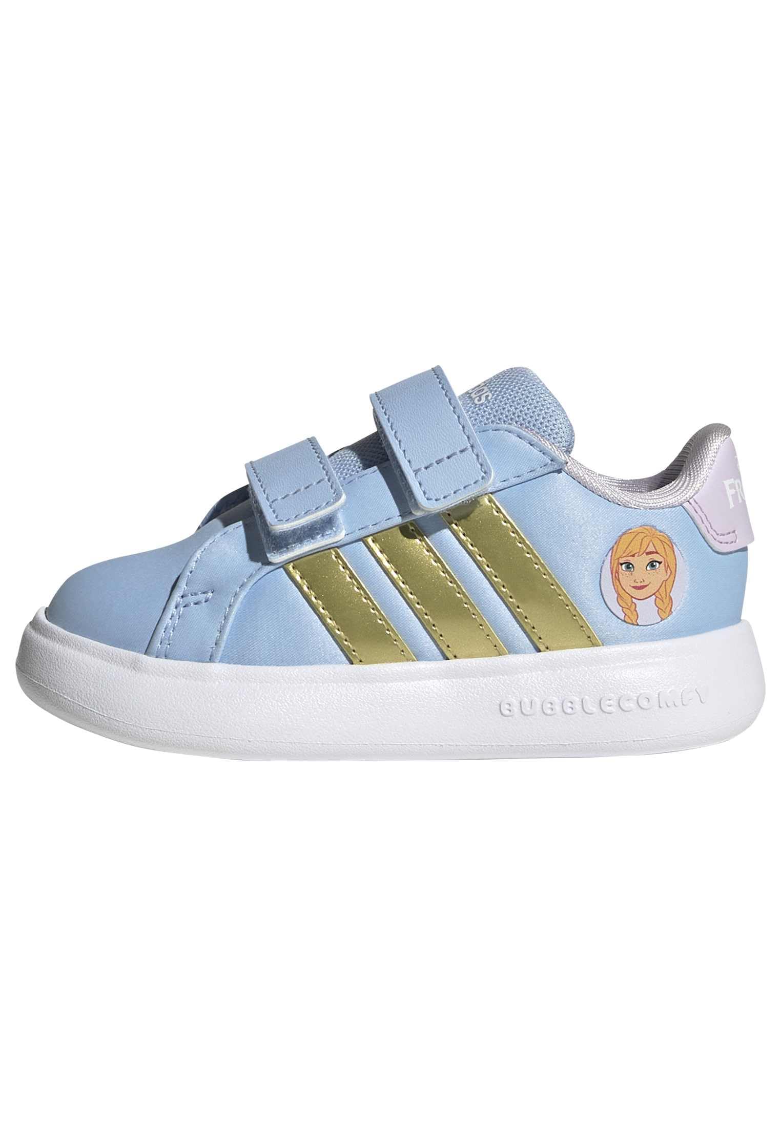 adidas Unisex Baby Disney Frozen Grand Court 3.0 Shoes Infants, Glow Blue/Gold met./ice Lavender, 7.5 UK Child