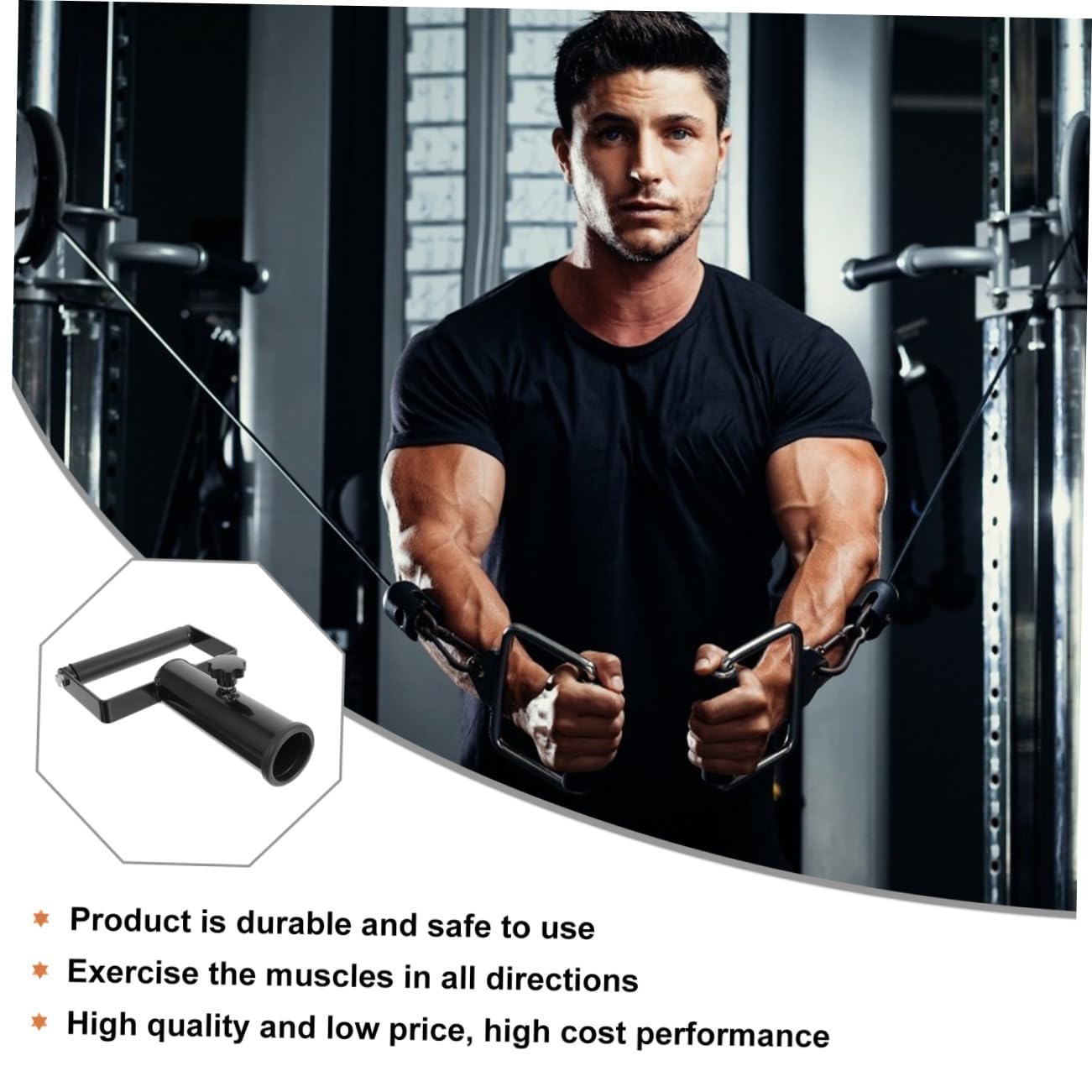 Supvox Langhantelgriff Landmine Fitnessgriff aus Rutschfestem Material Multifunktionales Muskeltrainingsgerät für Schultern und Rücken Kompatibel mit Meisten Langhanteln Trainingszubehör