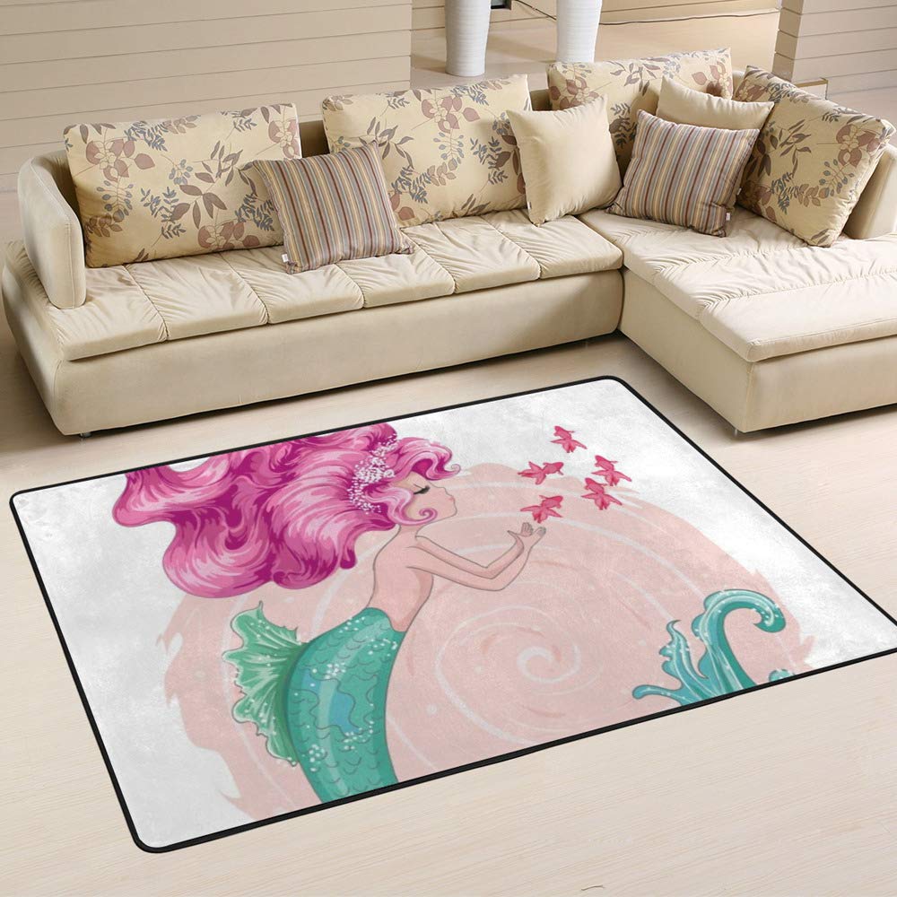 Tapis sirène mignon parfait pour le coin lecture et les jeux au sol des enfants