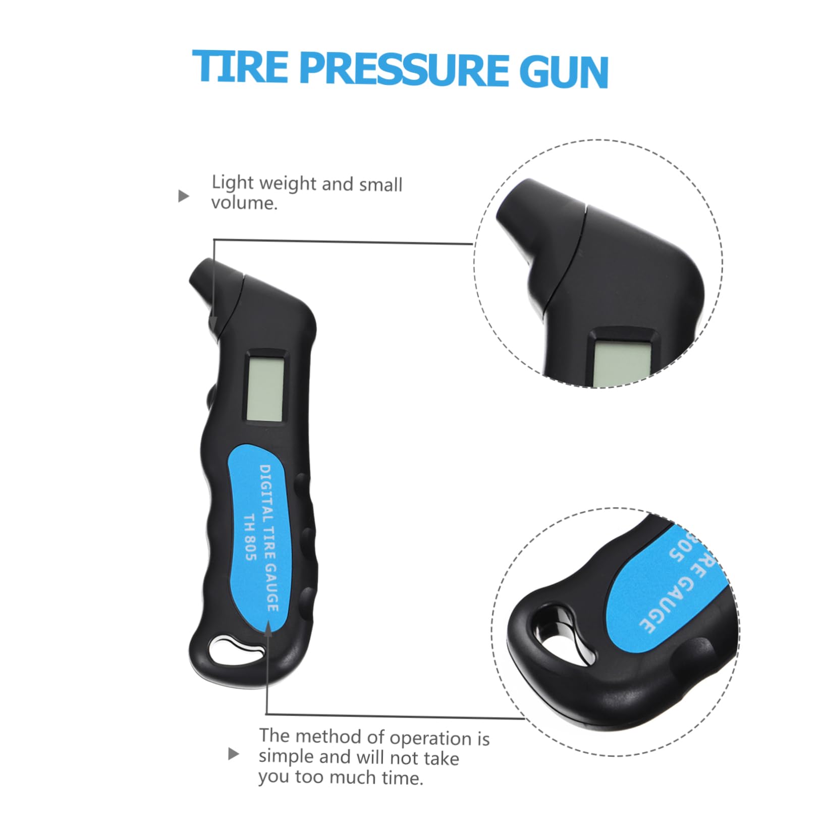 PRETYZOOM Digital Tire Pressure Gauge Auto Tire Pressure Measurement Tool Easy to Read Display