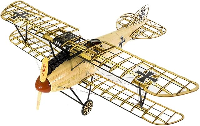 Viloga 3D Wooden Airplane Puzzle Albatross D.III Bi-Plane Model Kit, Laser Cut Balsa Wood Airplane Kits to Build for Adults, Perfect 3D Wooden Jigsaw Puzzles Aircraft Model for Birthday Gift