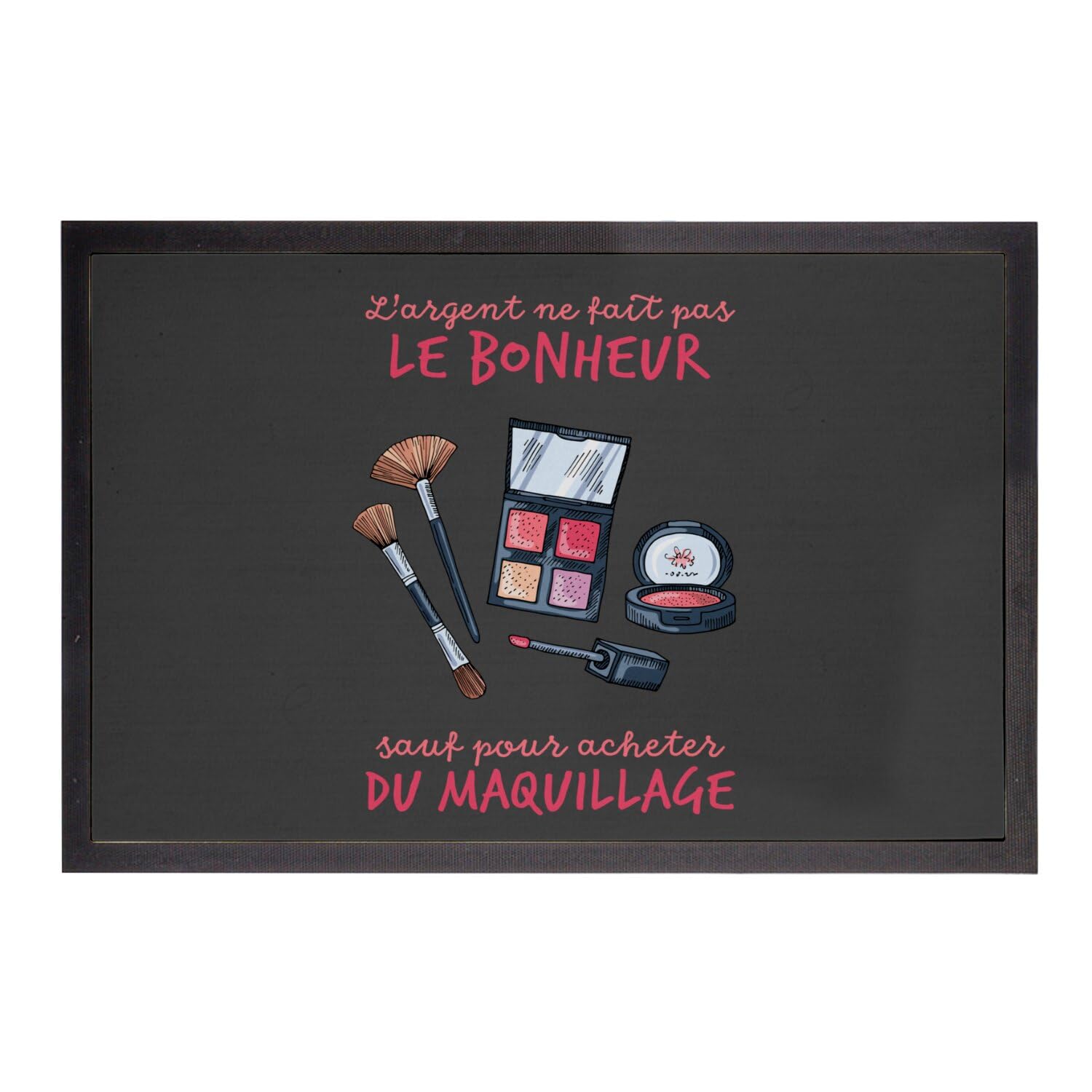 Paillasson noir maquillage tapis entrée original 60x40cm humour noir