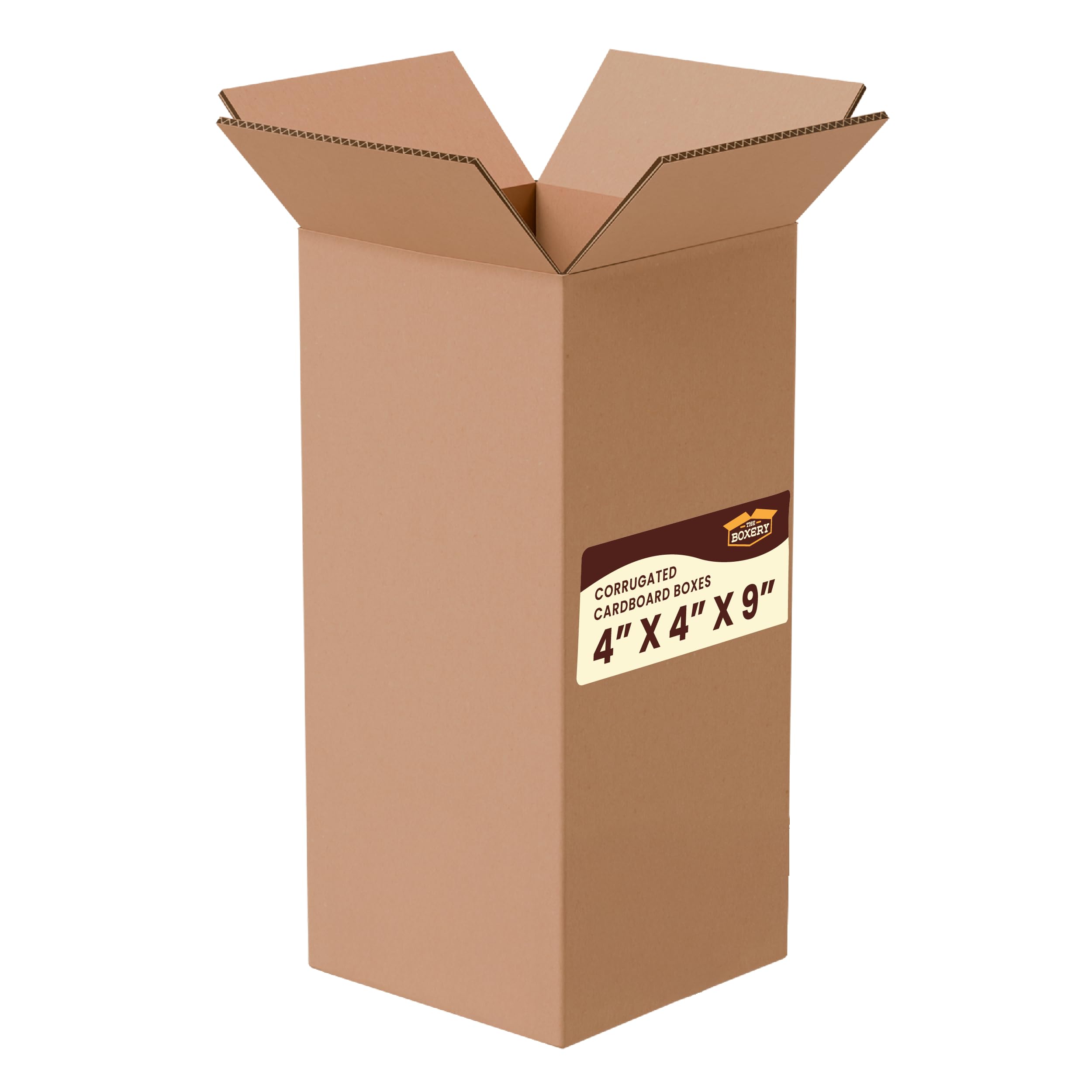 The Boxery 4"x4"x9" Corrugated Cardboard Boxes 25-Pack