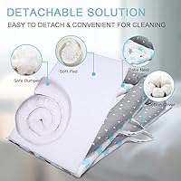 Vista 2 de Funda para tumbona de bebé, 100 % algodón, transpirable, para cama para recién nacidos, lavable a máquina (hoja de banana)