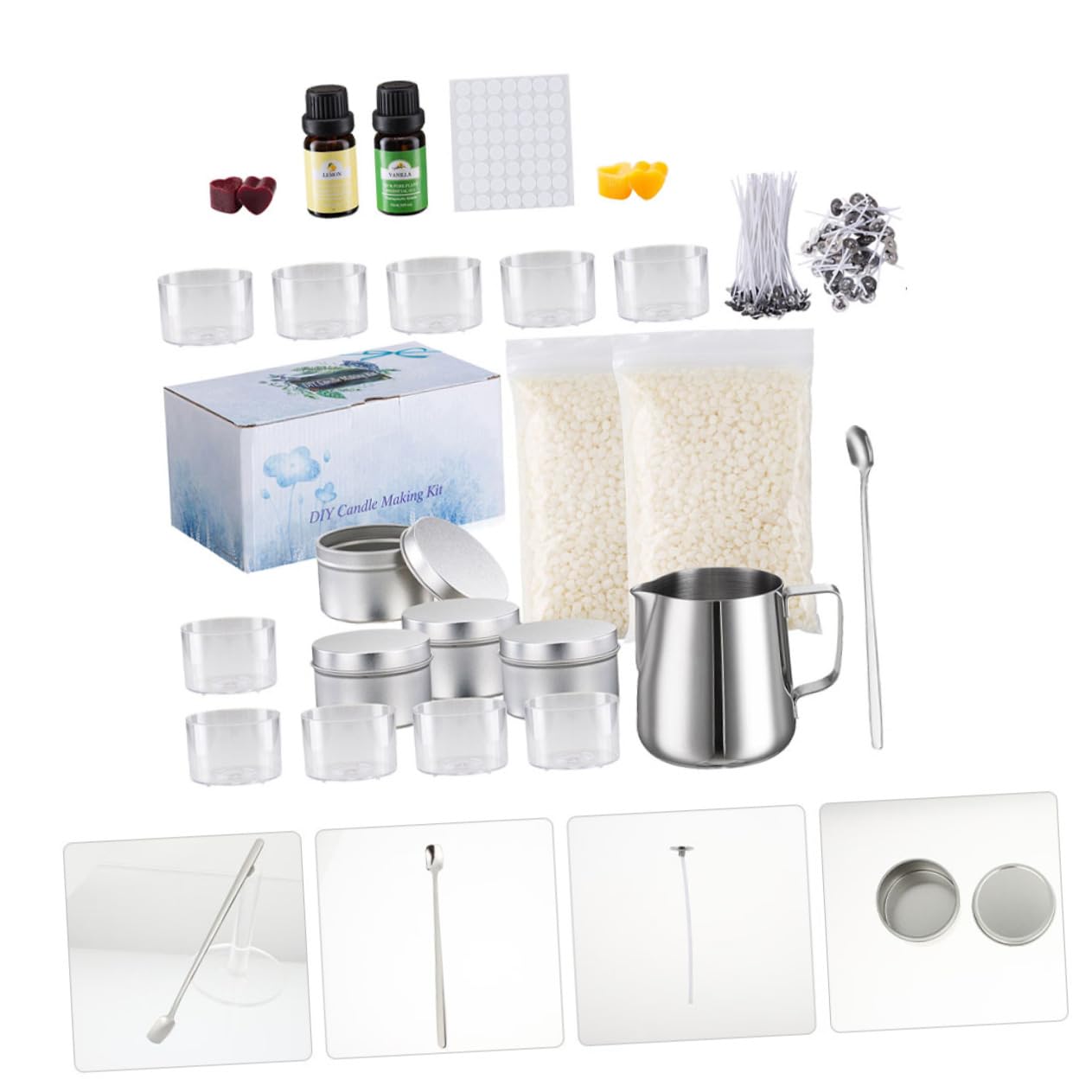 NUOBESTY 1 Juego equipo para hacer velas suministros para hacer velas aromáticas suministros de bricolaje vela cumpleaños candle making kit herramienta para hacer velas kit para hacer velas
