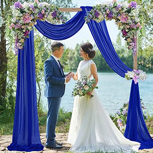 FUHSY 1 panneau de tissu drapé en mousseline de soie transparente pour arche de mariage, rideaux de plafond, arche de mariage, arche de mariage, 0,7 x 6 m,...