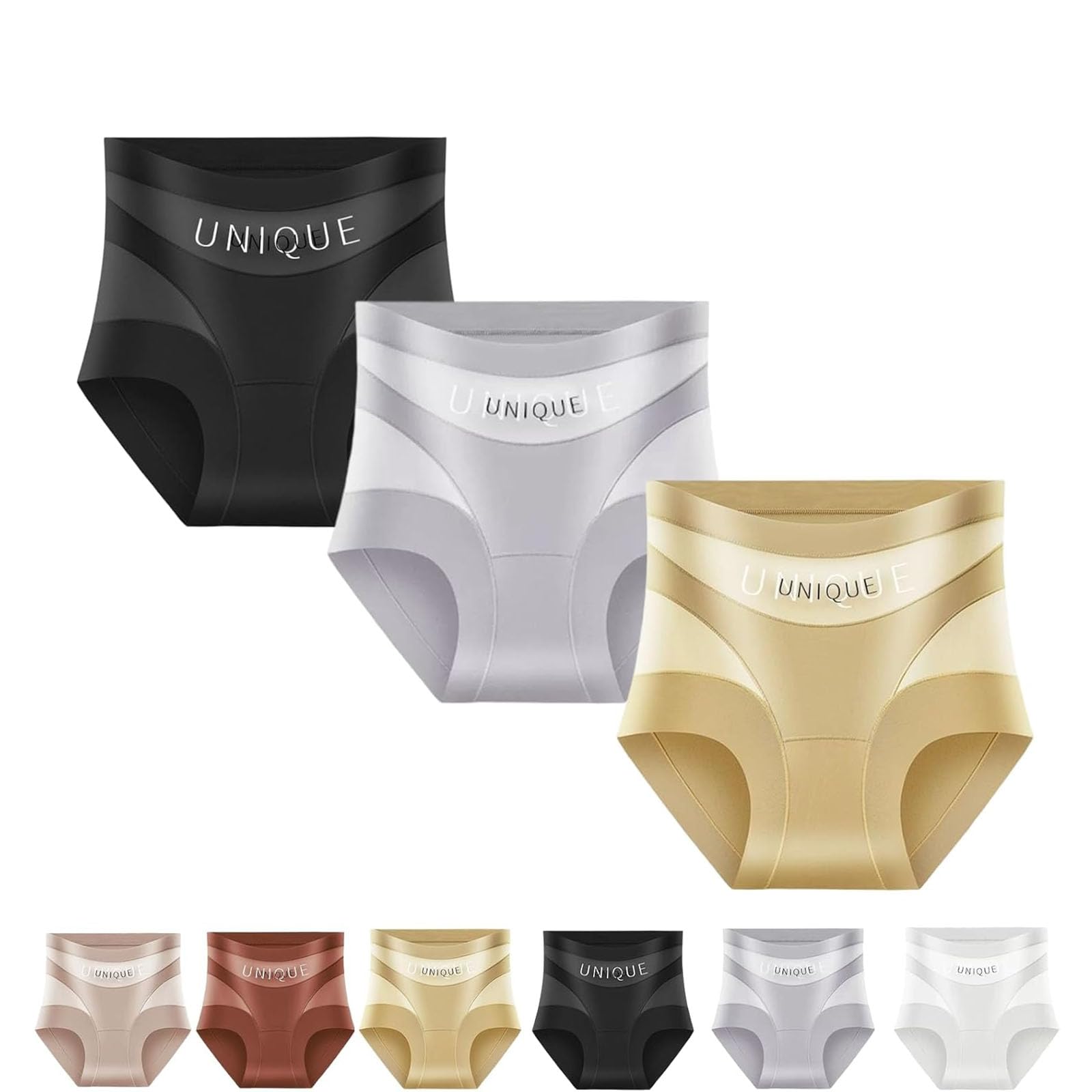 JPSSJGYH Unique Underwear, High-Waist Tummy Control Panties, Seamless Shaping Underwear for Women ﻿ (3pcs B,x_l)