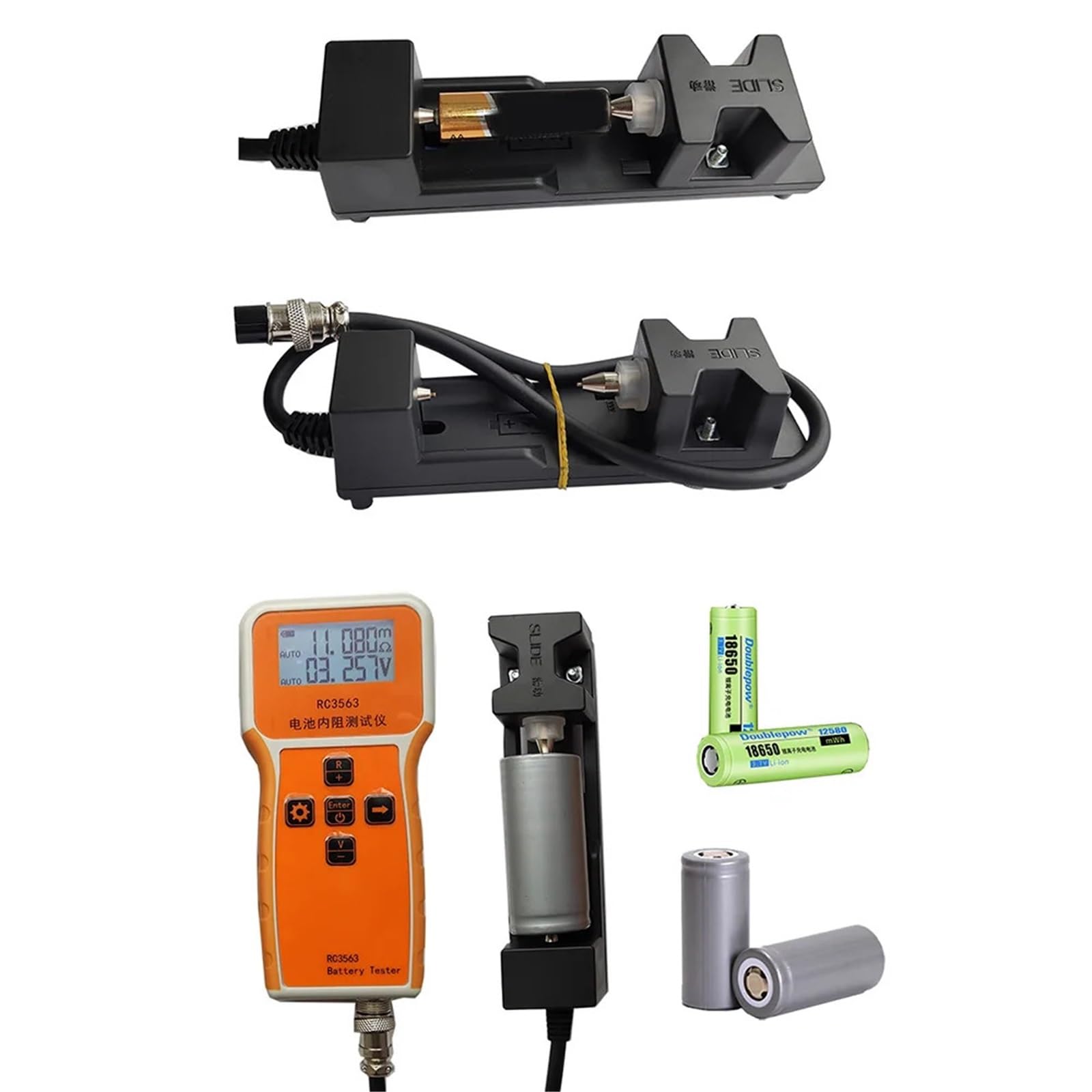 Comprobador de Resistencia Interna de Voltaje de batería RC3563 18650, comprobador de batería de fosfato de Hierro y Litio de tritio de Alta precisión, 4 Cables Verdaderos(TypeD)