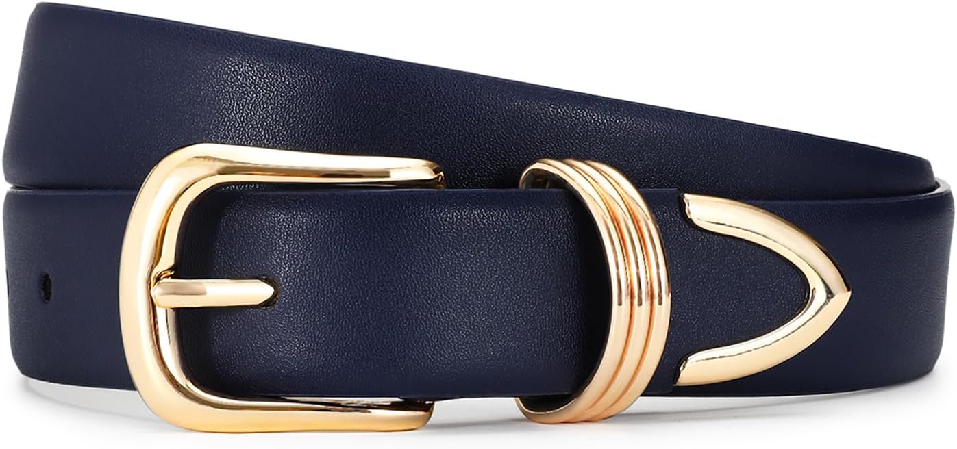 Belts for Women with Gold Buckle Faux Leather Women's Belts Fashion Casual belts for jeans