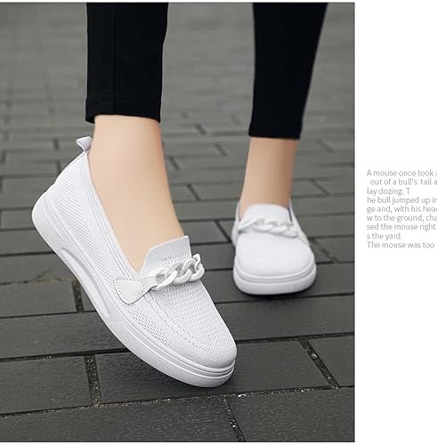 Miniatura 5 de Zapatos anchos de punta redonda para mujer, transpirables, ligeros, para mujeres mayores, para caminar, enfermera, trabajo, zapatos planos sin