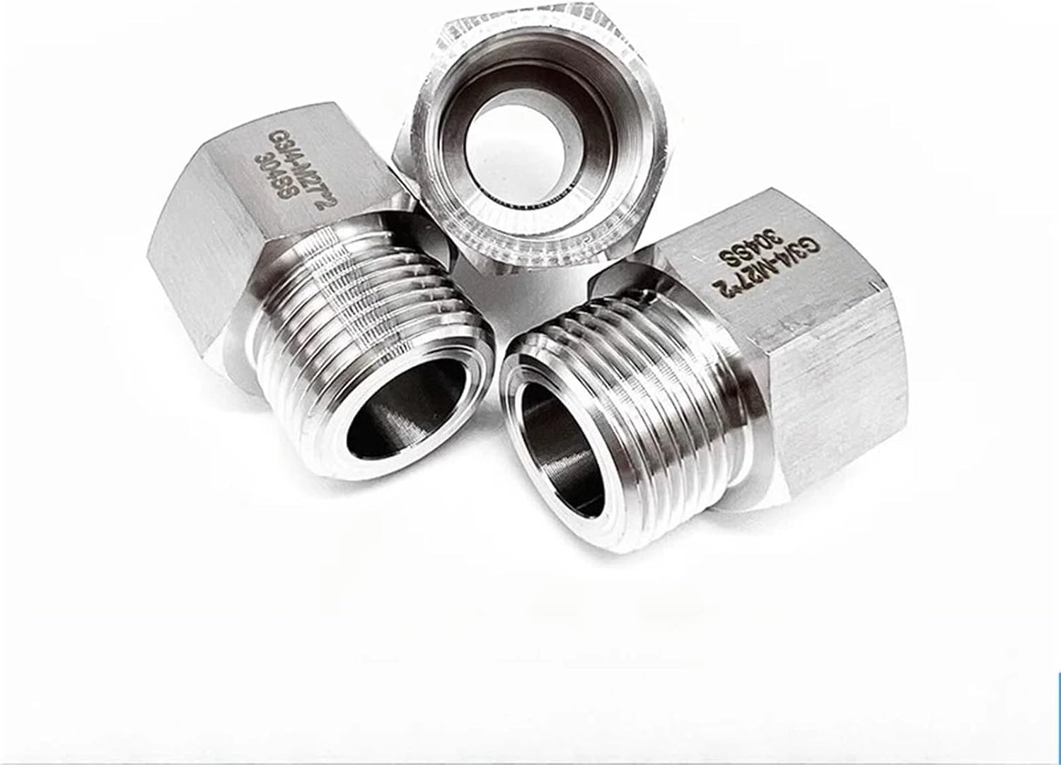 M27 Male To Female M20 M27 1/2" 3/4" BSPT Hex Reducer Bushing 304 Stainless Adapter Fitting High Pressure for Pressure Gauge(M27x1.5 Male,M20X1.5 FEMALE_MALE TO FEMALE)