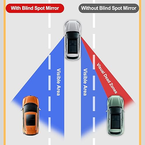 Miniatura 2 de LivTee Espejos de punto ciego, espejos retrovisores convexos de vidrio HD sin marco, gran angular ajustable para espejo lateral, accesorios Ovalado