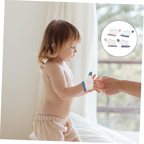 Miniatura 2 de Guantes de malla transpirable anti-comer, protectores de succión de pulgar para dedos de bebés, guantes cómodos para evitar arañazos en la cara