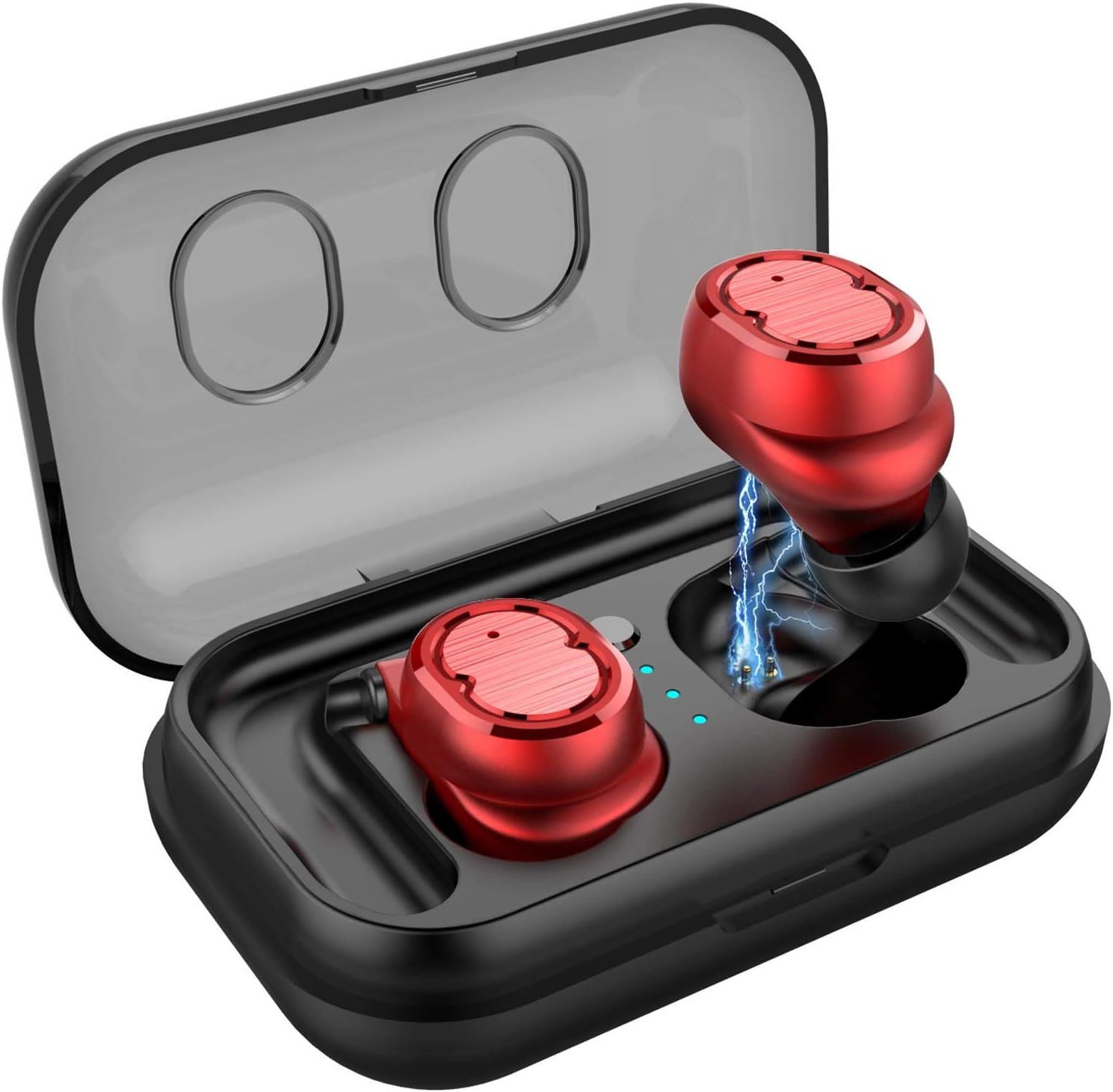 True Wireless Earbuds(One Pair) ,PEMOTech Newest Mini Twins Stereo V4.1 Wireless Bluetooth Headsets Headphones with Built-in Noise Cancelling Mic and Charging Case ,Support Siri Google Search & Hands-free Calling For iPhone X/8/8 Plus/7/7 Plus/6S/6S Plus/6/6 Plus/SE,iPhone Samsung iPad,Samsung Galxy S8/S8 Plus/S7/S7 Edge/S6/S6 Edge/Note 8/Edge/5/4/3 and Most Bluetooth Devices (Rose Gold)
