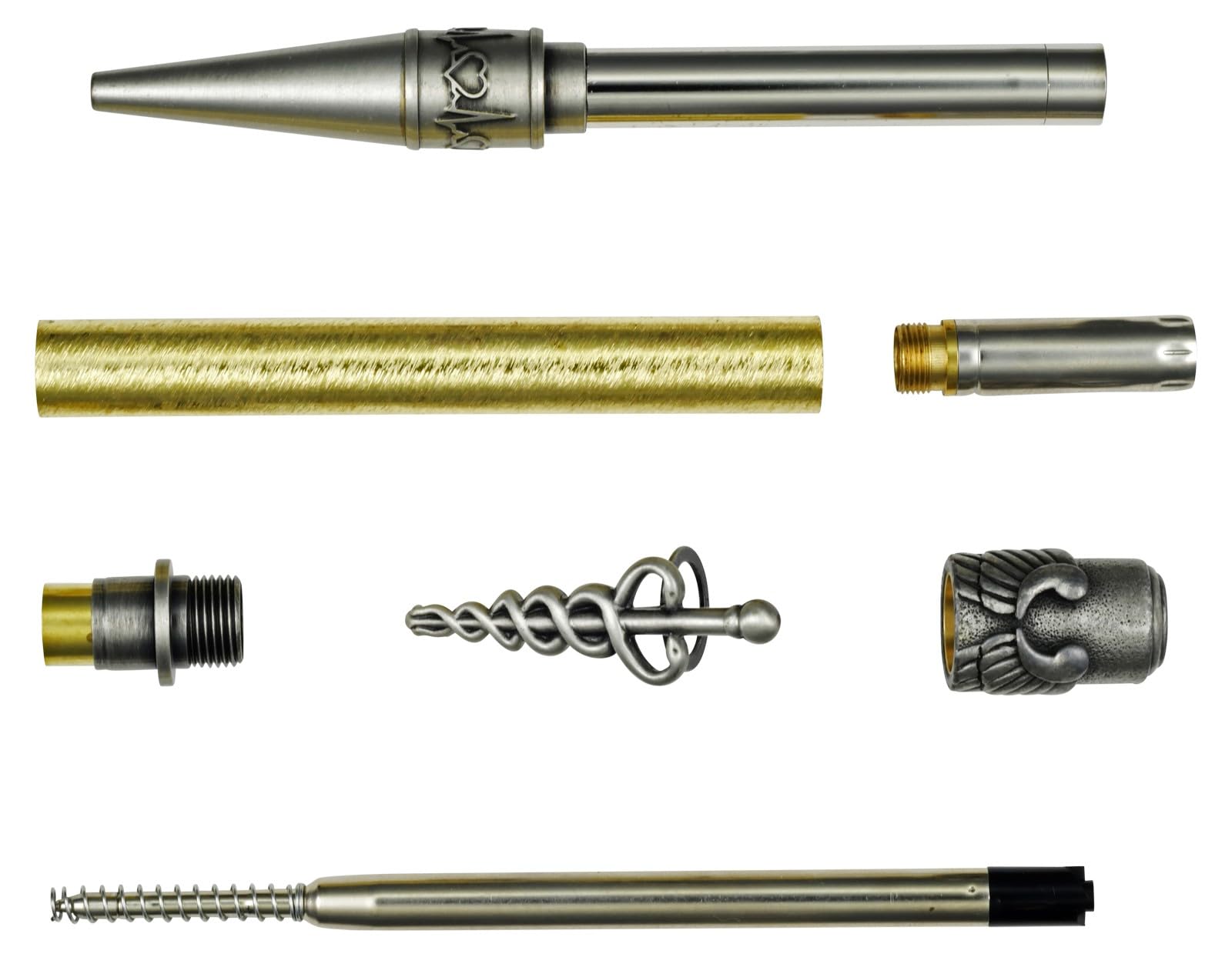 Penn State Industries PKMEDAP Medical Twist Ballpoint Pen Kit Woodturning Project (Antique Pewter)