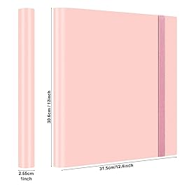 GEAoffice Trading Card Binder, 12 Pockets Card Album Folder Holder, 624 Side Loading Pocket Collection Binder for Yugioh, MTG, Sports & Games Cards, Pink