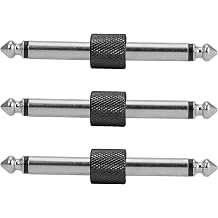3 Pack Pedal Coupler 6.35mm 1/4 Male to Coupler Plug Adapter Straight Connector for Guitar Effects Pedalboard to Guitar Pedal Connectors