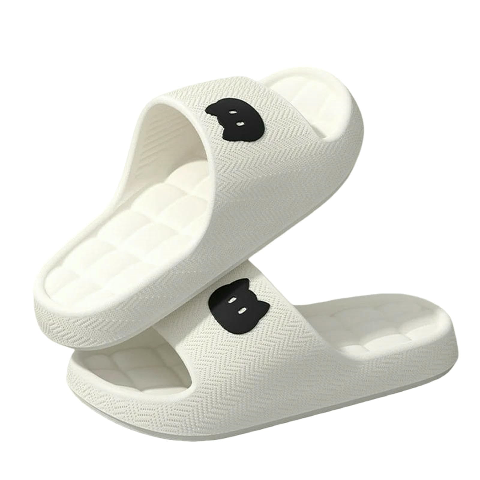 Gyios Summer Slippers Indoor Platform For Women Eva Soft Sole Couple Cloud Woman Comfortable Anti Slip Bathroom Slides-white-44-45