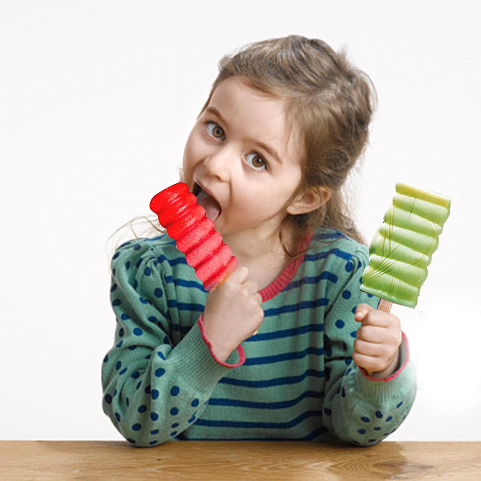 Moldes para Helados, Juego de 2 moldes de paletas de silicona, moldes de paletas caseras de 4 cavidades, moldes de paletas con 100 palitos de madera para helado de paletas DIY