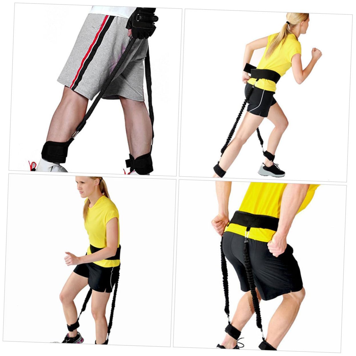 Mikinona Fasce Elastiche per Allenamento Gambe Cavigliere Regolabili in Neoprene e Pelle Rigenerata, per Allenamento Forza e Salto Sia Indoor che Outdoor