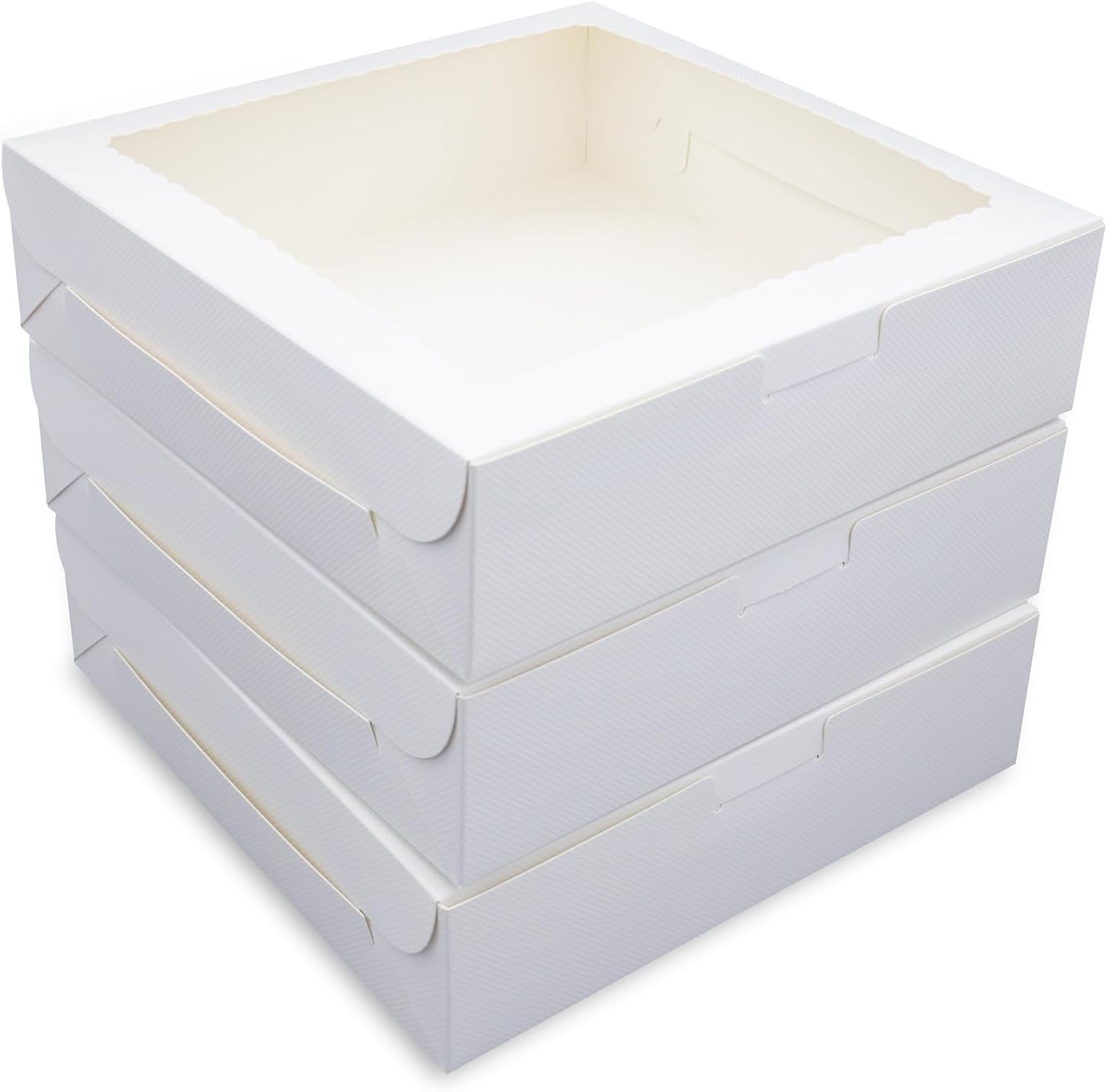 9x9x2.5 Inch Pie Boxes White Bakery Boxes Cake Boxes with Window for Pies,