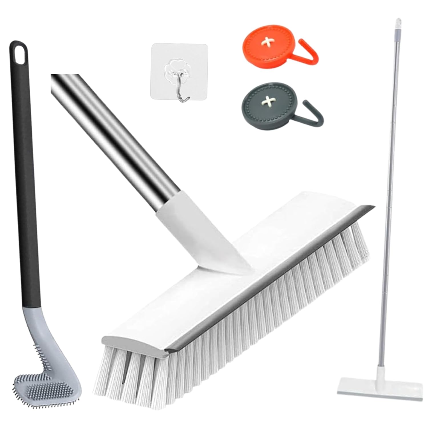 Homeanand® 2 in 1 Bathroom Floor Cleaning Brush Wiper, Toilet Cleaning ...