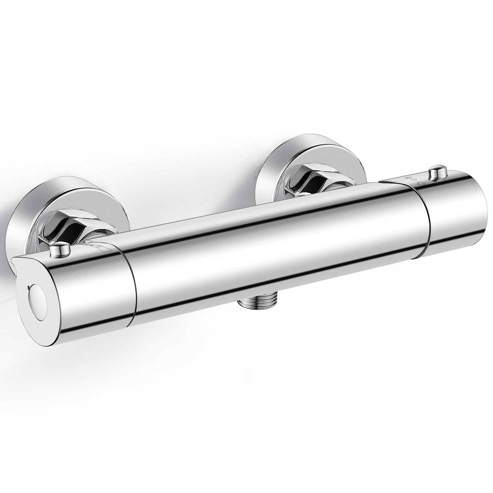 Namuoto Duscharmatur mit Thermostat Aufputz Brausethermostat, Thermostat Dusche Mischbatterie mit 38 °C Sicherheitstaste, Duscharmaturen Laiton Chrom