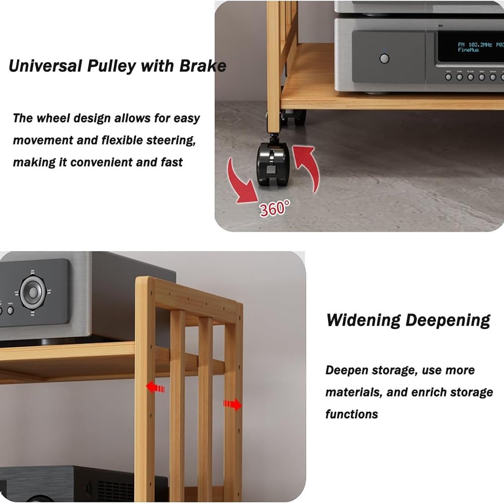 Soporte ajustable de alta fidelidad para dispositivos o/video, gabinete con estantes para juegos, estante para CD (32 x 35 pulgadas), ideal para configuración de cine en casa