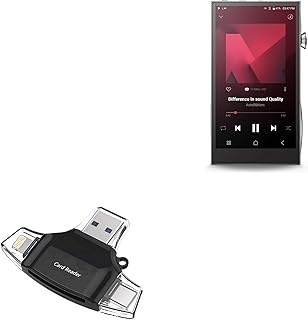 BoxWave Smart Gadget Compatible with Astell & Kern A&Futura SE300 - AllReader SD Card Reader, microSD Card Reader SD Compact USB for Astell & Kern A&Futura SE300 - Jet Black
