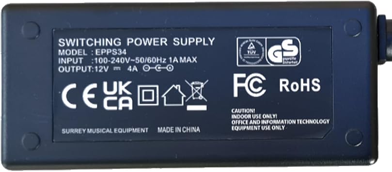 Power Supply For Roland E-a7 Expandable Arranger Keyboard 12v 4a Adapter