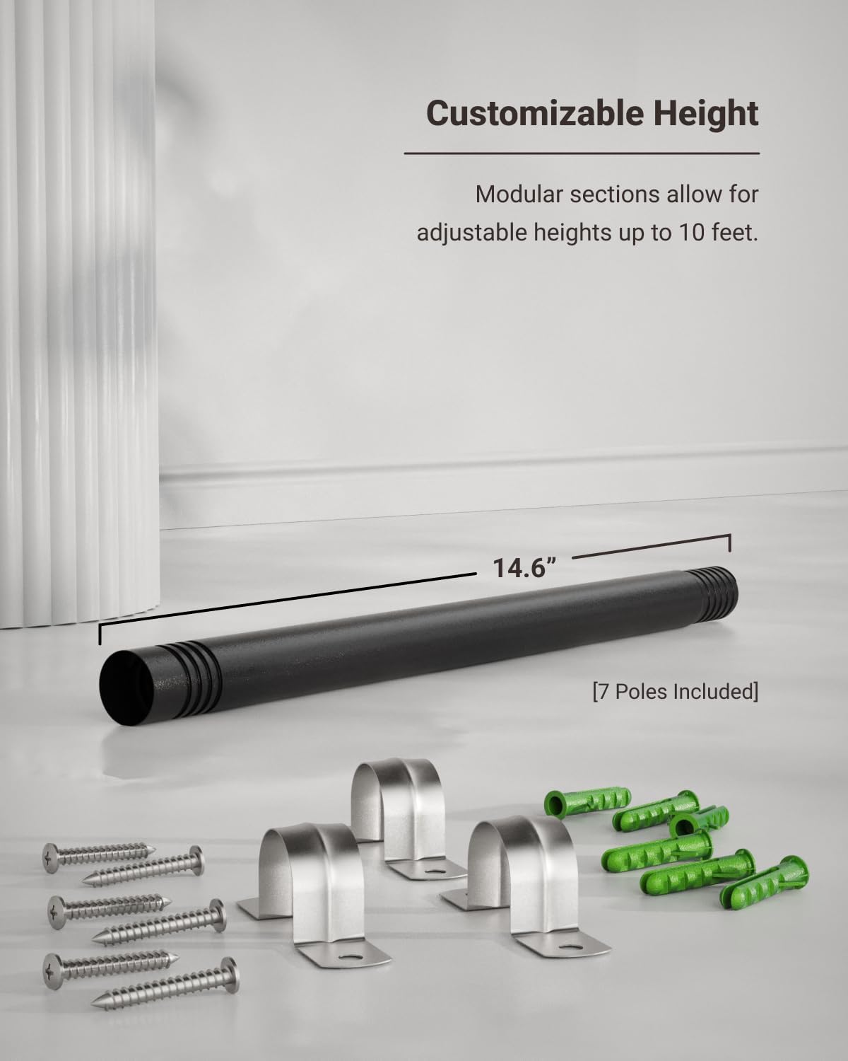Sunco String Light Poles 10ft, Outdoor Light Poles for Deck, Yard, Garden, Metal, Damp Rated, 2 Year Warranty 4 Pack